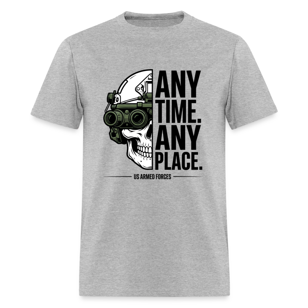 Any Time. Any Place. | Short Sleeve T-Shirt - heather gray