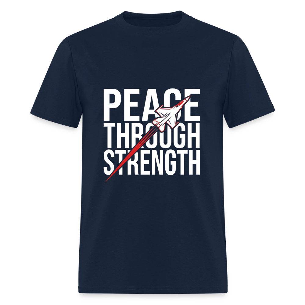 Peace Through Strength | Short Sleeve T-Shirt - navy