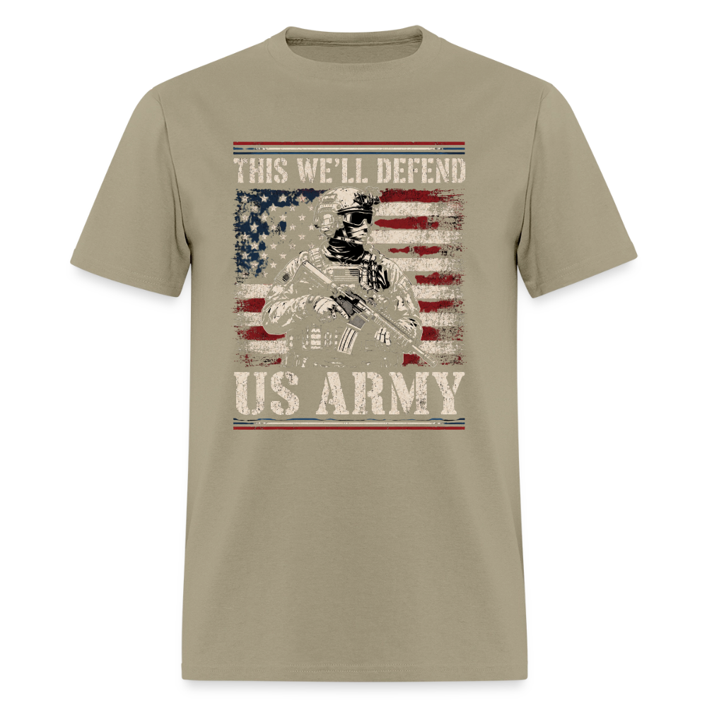 Defend American Soldiers | Short Sleeve T-Shirt - khaki