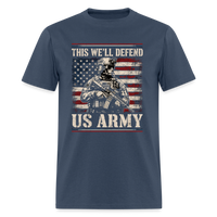 Defend American Soldiers | Short Sleeve T-Shirt -  blue dusk