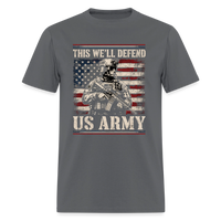 Defend American Soldiers | Short Sleeve T-Shirt - charcoal