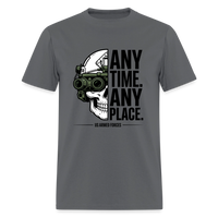 Any Time. Any Place. | Short Sleeve T-Shirt - charcoal