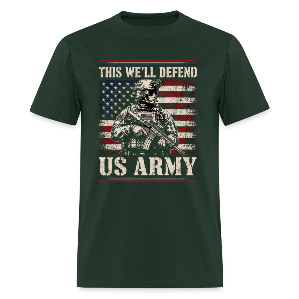Defend American Soldiers | Short Sleeve T-Shirt - forest green