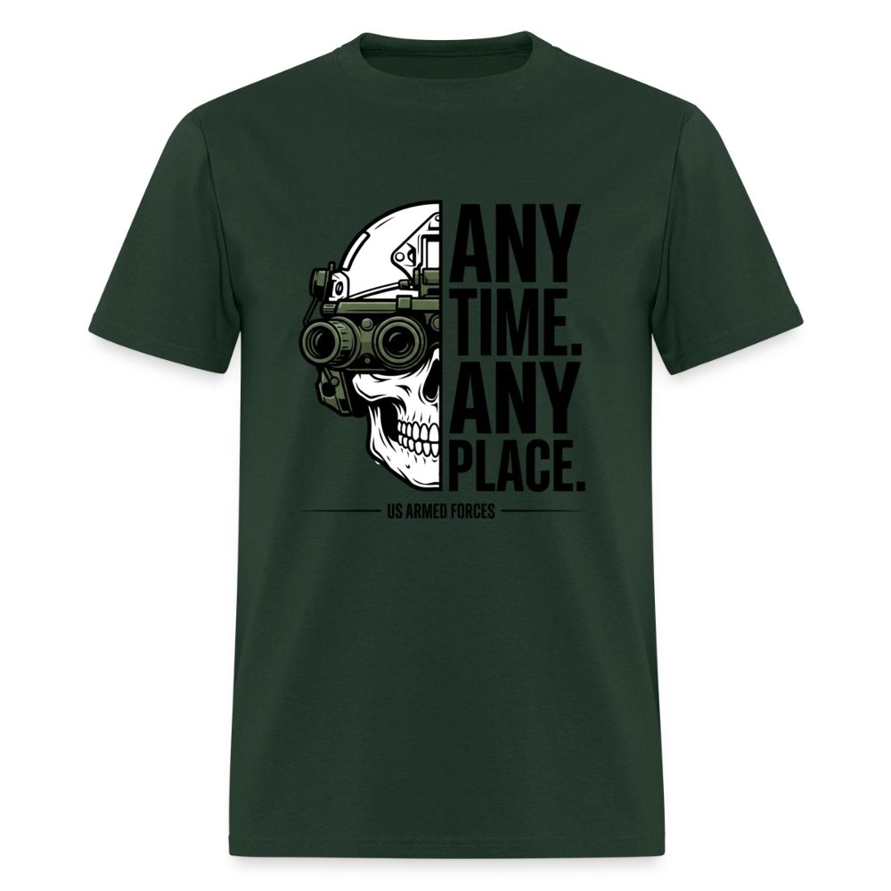 Any Time. Any Place. | Short Sleeve T-Shirt - forest green