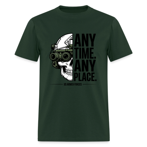 Any Time. Any Place. | Short Sleeve T-Shirt - forest green