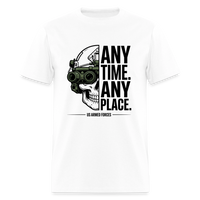 Any Time. Any Place. | Short Sleeve T-Shirt - white